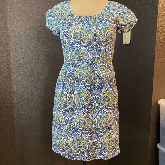 J Crew Dolores Cotton / silk Multi-Colored Peacock‎ Paisley mini Dress - Picture 3 of 13